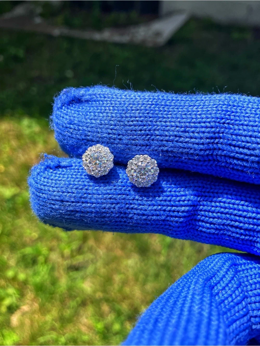 Brand New 925 Sterling Silver Moissanite Earrings